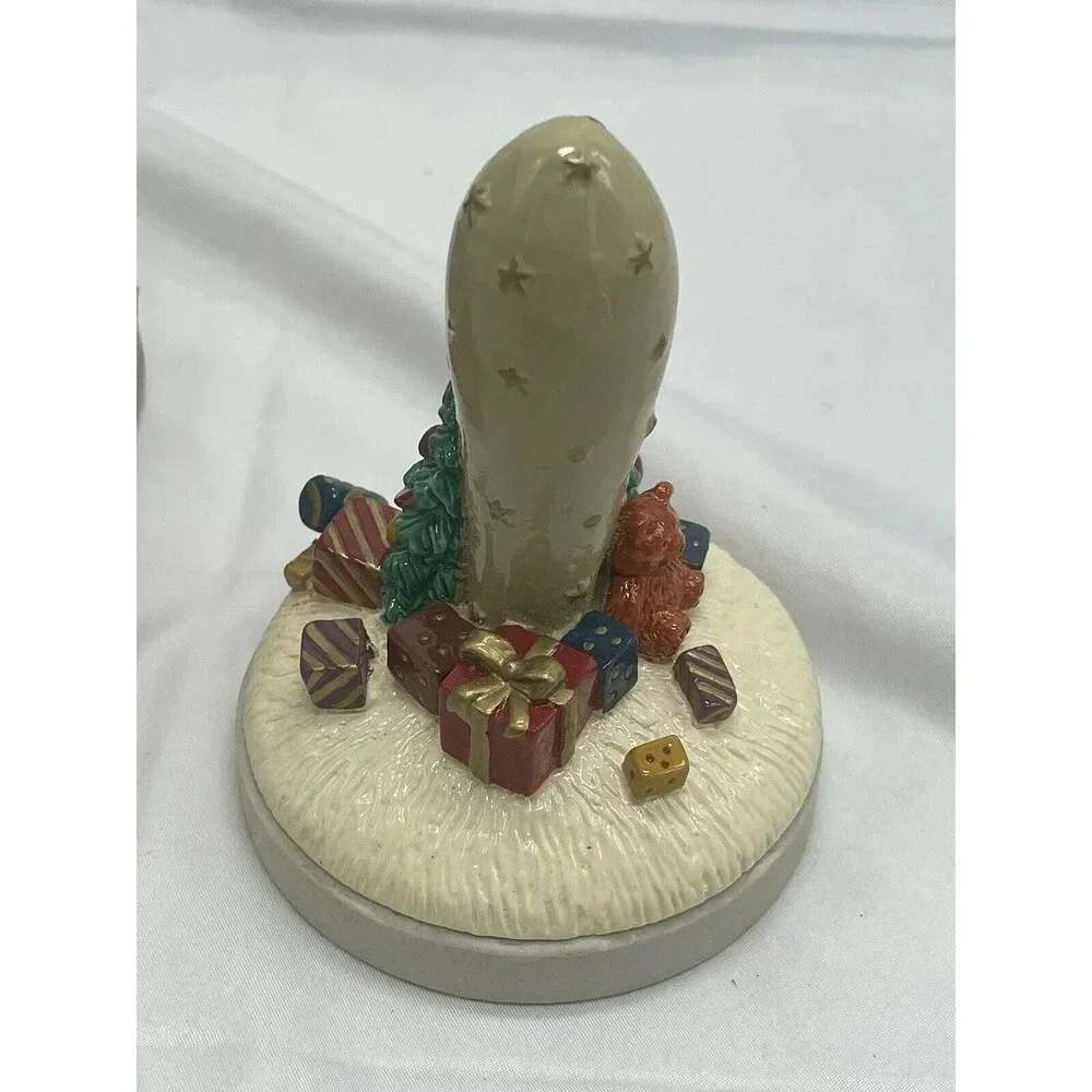 Vintage Norpro Christmas Tree Hand Painted Cookie Stamp 5” In Box